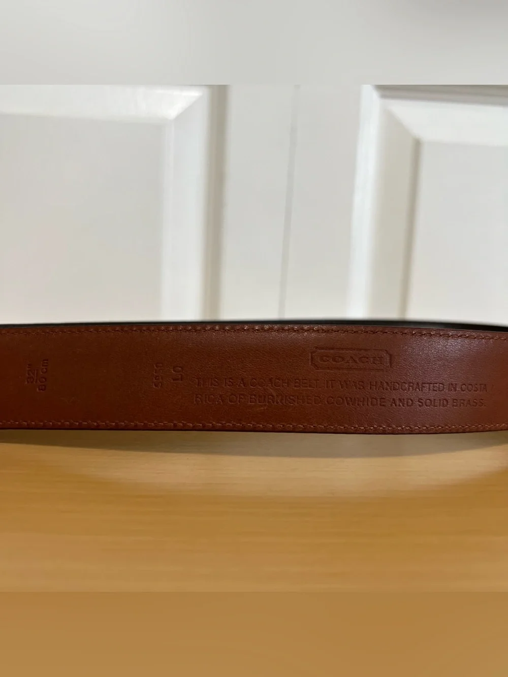 Vtg Coach 5950 Men's Dark Brown Leather Belt with Brass Buckle Size 32